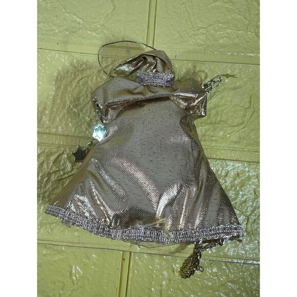 Vintage Old World Porcelain Santa Claus Small Tree Topper Ornament Gold Stars - Picture 5 of 9